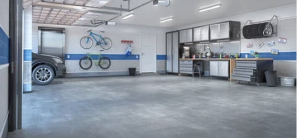 Garage polished concrete floors