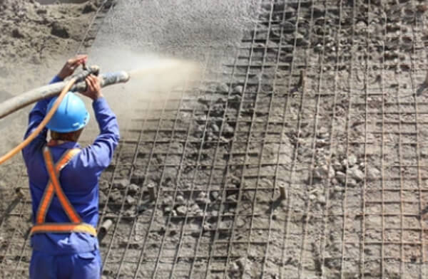 Concrete spraying