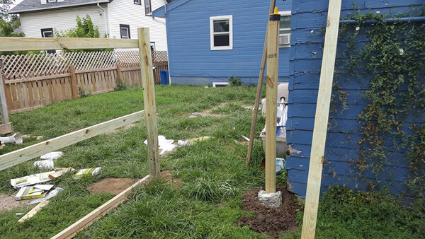 how to backfill a fence post