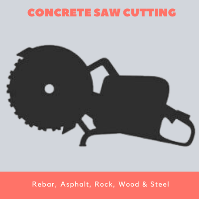 Concrete Saw Cutting Rebar, Asphalt, Rock, Wood & Steel