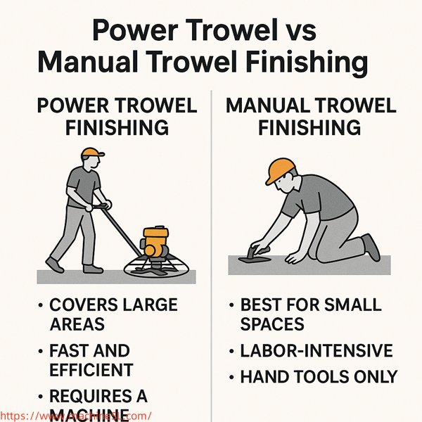 Power Trowel vs Manual Trowel Finishing