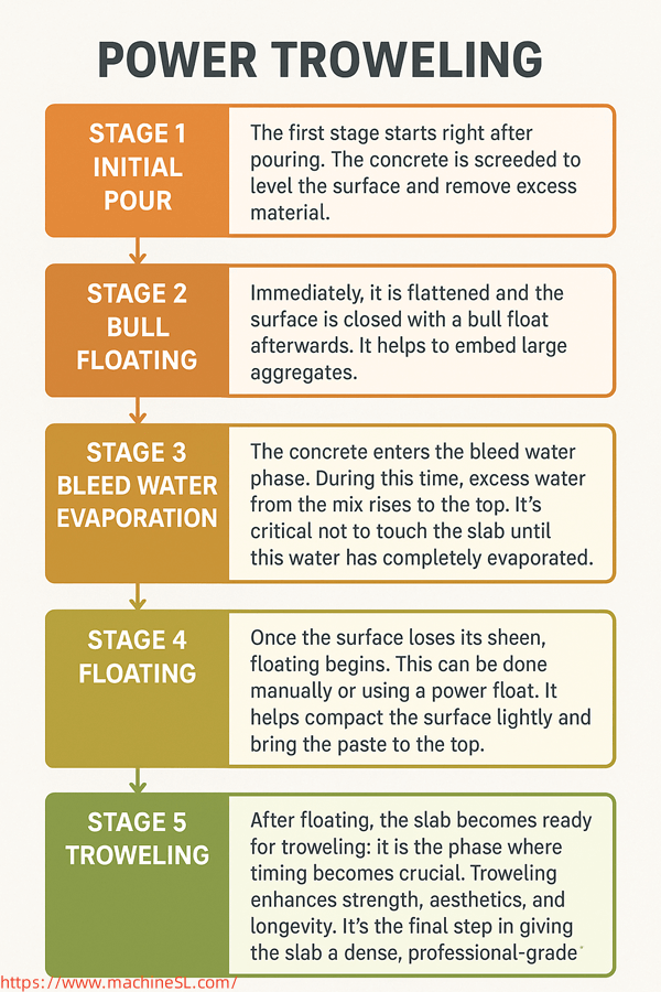 Power Troweling Stages