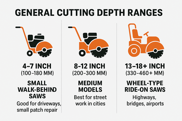General Cutting Depth Ranges