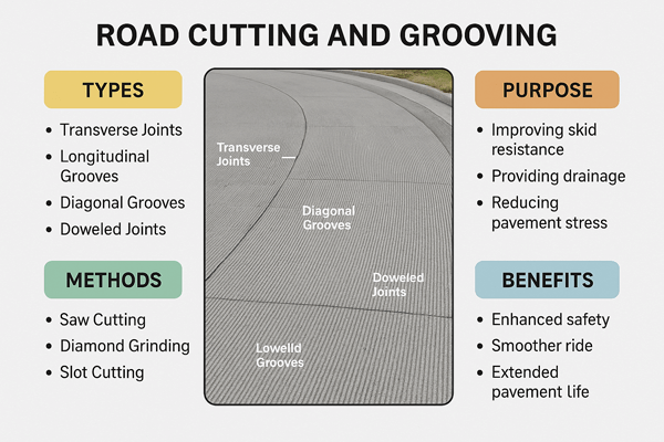 Roads Are Cut with Lines and Grooves
