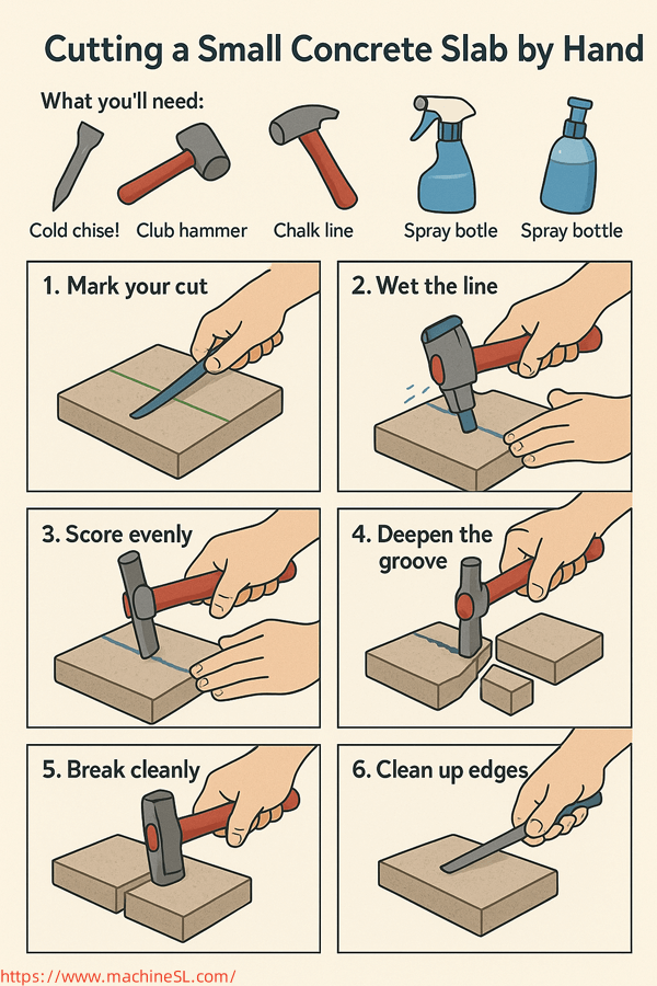 Step-by-Step Example Cutting a Small Concrete Slab by Hand