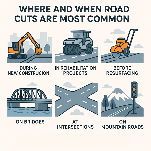 Where and When Road Cuts Are Most Common