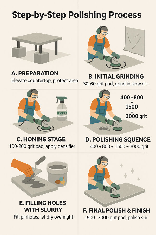 Step-by-Step Polishing Process