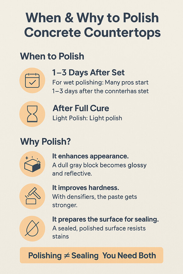 When & Why to Polish Concrete Countertops
