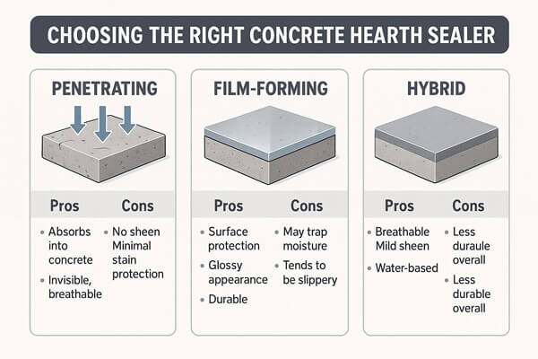 Choosing the Right Sealer for a Concrete Hearth
