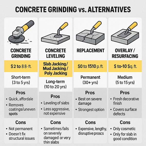 Concrete Grinding vs. Alternative