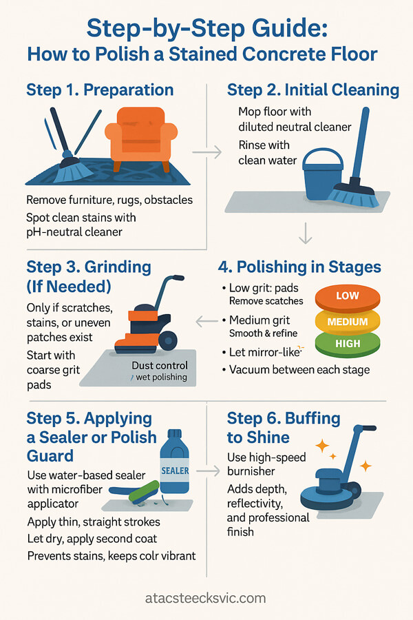 Step-by-Step Guide How to Polish a Stained Concrete Floor