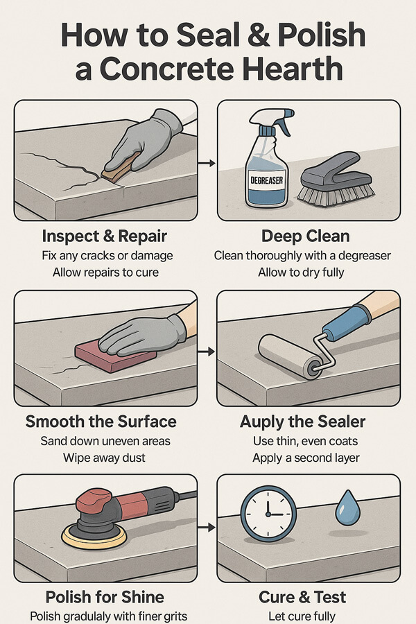 Step-by-Step Guide How to Seal & Polish a Concrete Hearth