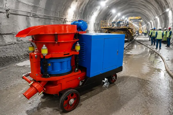 Shuanglong Machinery shotcrete machine in Tunnel Construction